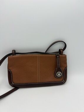 Brown Leather Wristlet - Classic Two-Tone Design